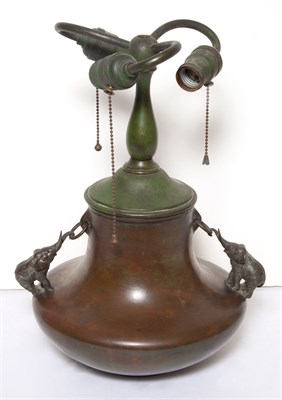 Lot 452 - Japanese Bronze Lamp Base Height overall 16...