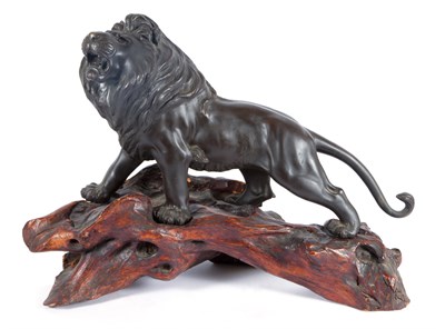 Lot 374 - Japanese Bronze Figure of a Lion Height 17...