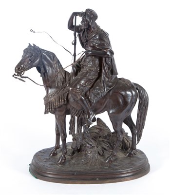 Lot 314 - French Bronze Figure of an Arab Huntsman on...