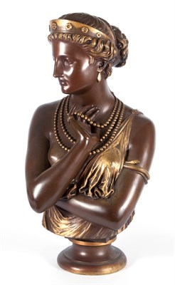 Lot 142 - French Gilt and Patinated Half-Length Figure...