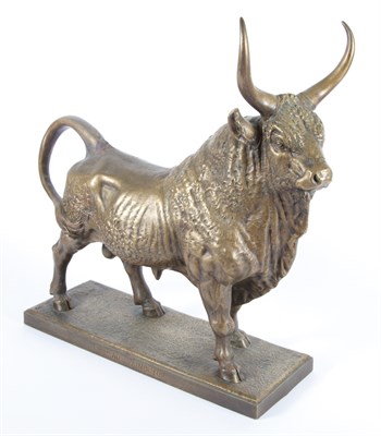 Lot 205 - Bronze Figure of a Bull titled Taureau...