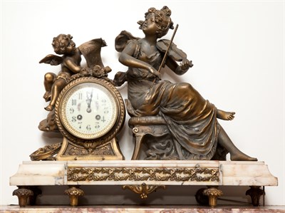 Lot 200 - Louis XVI Style Gilt-Spelter and Marble...