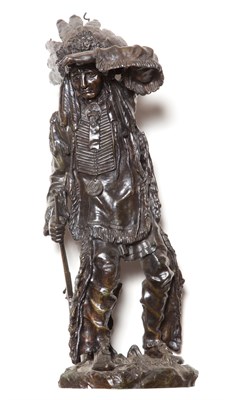 Lot 313 - Austrian Bronze Figure of an Indian Chief with...