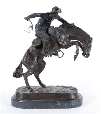 Lot 442 - Bronze Bronco Rider, After Remington Height 19...
