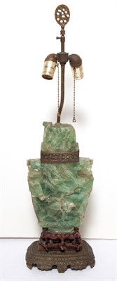 Lot 463 - Chinese Carved Green Quartz Flattened Covered...