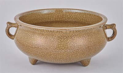 Lot 406 - Chinese Celadon Glazed Stoneware Censer Length...