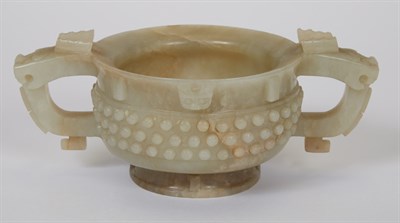 Lot 83 - Chinese Archaic-Form Jade Cup 19th/20th...