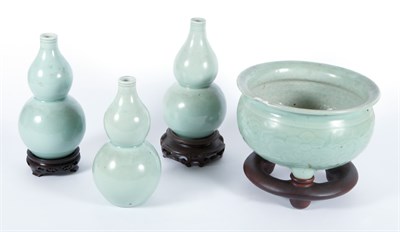 Lot 357 - Group of Four Chinese Celadon Glazed Porcelain...
