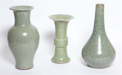 Lot 459 - Group of Three Chinese Celadon Glazed...