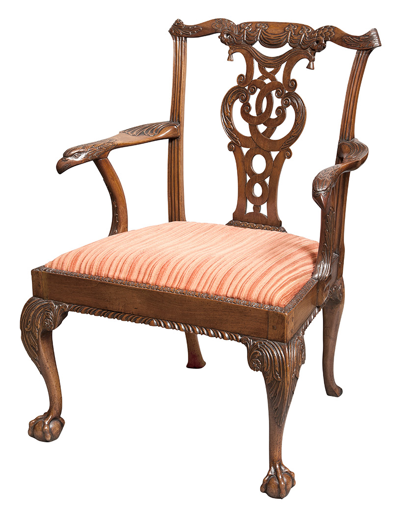 Lot 236 - George II Walnut Open Armchair Mid-18th...