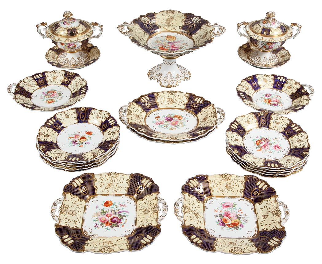 Lot 270 - English Porcelain Dessert Service Possibly...