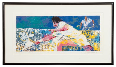 Lot 138 - LeRoy Neiman GET SHOT; [DOWNHILL SKIER] Two...