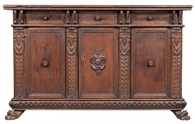 Lot 385 - Renaissance Style Walnut Cabinet Partially...