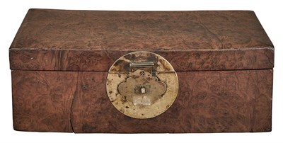 Lot 117 - Chinese Nanmu Burl Wood Document Box 19th...