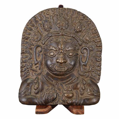 Lot 41 - Tibetan Bronze Plaque of Mahakala The heavily...