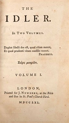 Lot 347 - [JOHNSON, SAMUEL] The Idler. London: J....