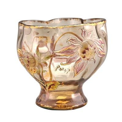 Lot 226 - Gallé Gilt, Enameled and Applied Glass Vase...