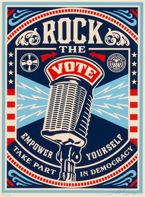 Lot 2 - Shepard Fairey Rock the Vote , 2008 Signed...