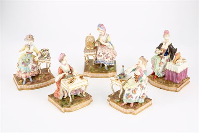 Lot 350 - Assembled Set of Five Meissen Porcelain...