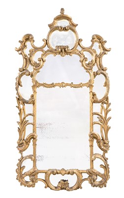 Lot 483 - George II Giltwood Pier Mirror The central...