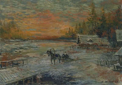 Lot 106 - Konstantin Korovin Russian, 1861-1939 Winter...