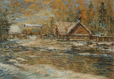 Lot 107 - Konstantin Korovin Russian, 1861-1939 A Cabin...