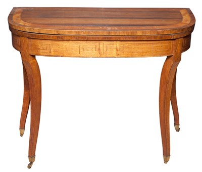 Lot 388 - Regency Banded Rosewood Fold-Over Console...