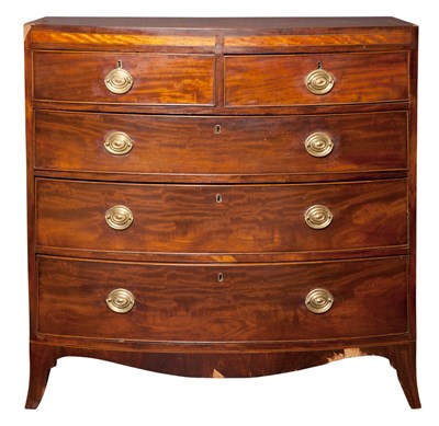 Lot 329 - George III Mahogany Bow Front Chest of Drawers...