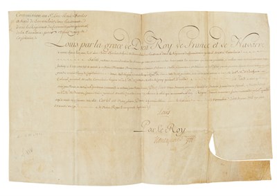 Lot 299 - LOUIS XIV Bound volume with four documents...