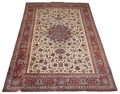 Lot 569 - Silk Warp Isfahan Carpet Central Iran, mid...