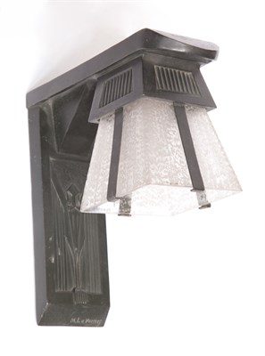 Lot 416 - Daum Glass and Patinated-Metal Sconce After...