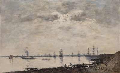 Lot 10 - Eugene Boudin French, 1824-1898 Brest, Bateaux...