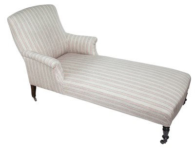 Lot 322 - English Upholstered Dark Stained Walnut Chaise...