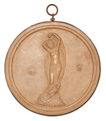 Lot 312 - Pair of Italian Carved Siena Marble Roundel...