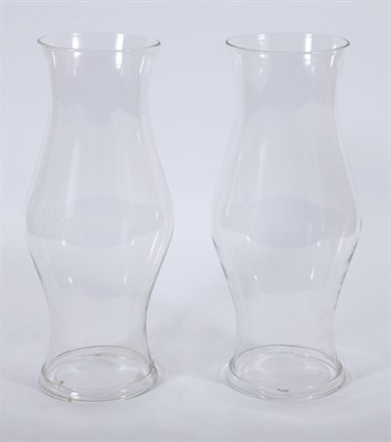 Lot 325 - Pair of Glass Hurricane Lamp Shades Height 17...