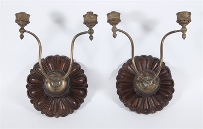 Lot 307 - Pair of Anglo-Indian Two-Light Sconces with...
