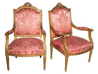 Lot 488 - Pair of Neoclassical Style Upholstered...