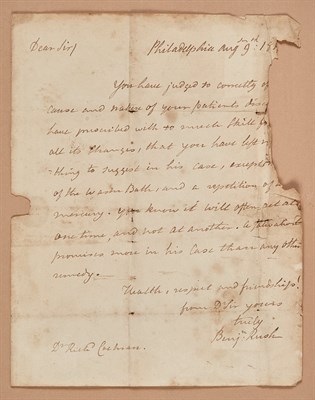 Lot 192 - RUSH, BENJAMIN [Signer from Pennsylvania]...