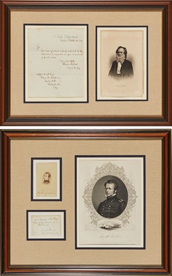 Lot 157 - [CIVIL WAR - UNION] Group of framed signatures...