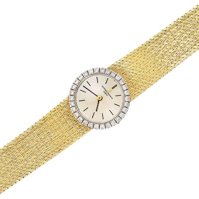 Lot 291 - Two-Color Gold and Diamond Wristwatch, Vacheron & Constantin