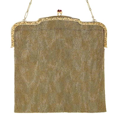 Lot 286 - Antique Gold Mesh Purse, Tiffany & Co.