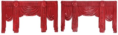 Lot 325 - Pair of Carved and Red Painted Wood Hearse...