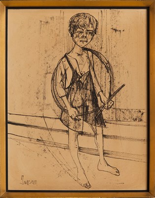 Lot 26 - Jean Jansem French, b. 1920 Boy with a Hoop,...