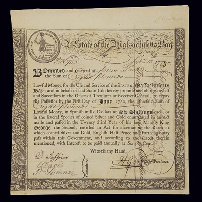 Lot 1122 - United States Massachusetts Treasury...