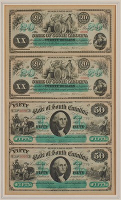 Lot 1124 - United States South Carolina Obsolete Uncut...