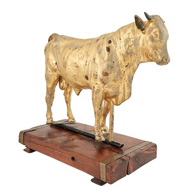 Lot 136 - Gilt-Copper Full Bodied Cow-Form Weathervane...