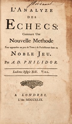 Lot 335 - [CHESS] PHILIDOR, [FRANÇOIS]-A.[NDRÉ]...