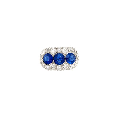 Lot 10 - Antique Platinum, Gold, Sapphire and Diamond Ring, Tiffany & Co.