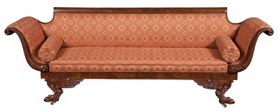 Lot 152 - Classical Upholstered Mahogany Sofa New York,...