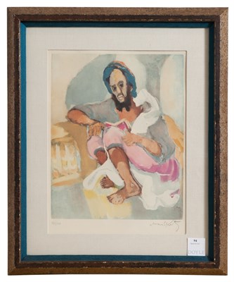 Lot 111 - Emmanuel Mane-Katz (1884-1962) CZYTAJACY Color...